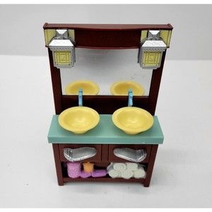 FISHER PRICE Loving Family Dollhouse Bathroom Vanity Double Sink W/ Mirror 2008